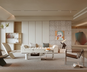 Modern Wabi-sabi Style A Living Room-ID:539207947