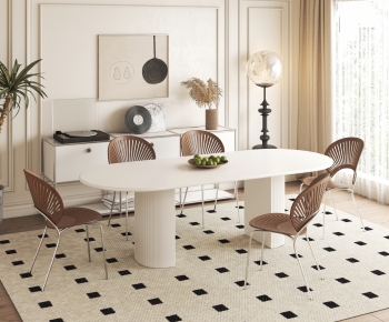 French Style Dining Table And Chairs-ID:934406041