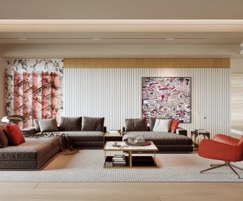 Modern A Living Room-ID:740932942