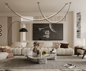Modern Wabi-sabi Style A Living Room-ID:162611018