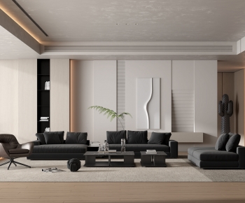 Modern Wabi-sabi Style A Living Room-ID:231690882