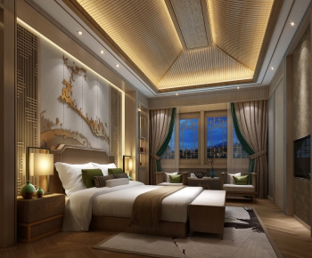 New Chinese Style Bedroom-ID:616971979