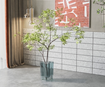 Modern New Chinese Style Potted Green Plant-ID:544529915