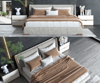 Modern Double Bed-ID:748114116