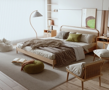 Nordic Style Double Bed-ID:849759104
