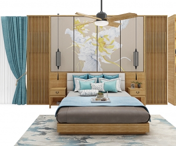 Modern Chinese Style Double Bed-ID:852426055