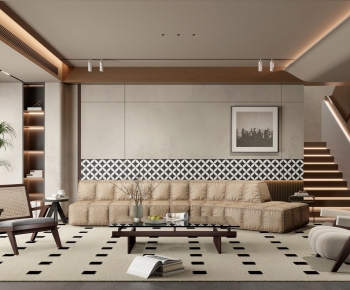 Wabi-sabi Style A Living Room-ID:674427032