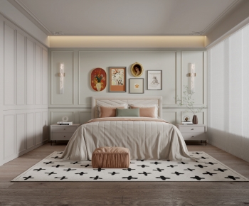 Simple European Style Bedroom-ID:983444936