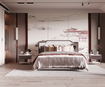 New Chinese Style Bedroom-ID:250341898