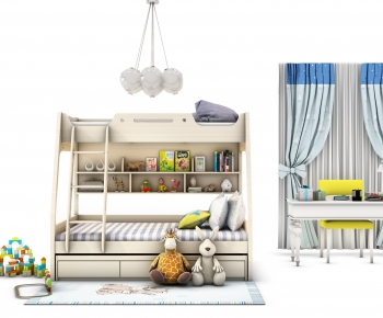 Simple European Style Bunk Bed-ID:503239687