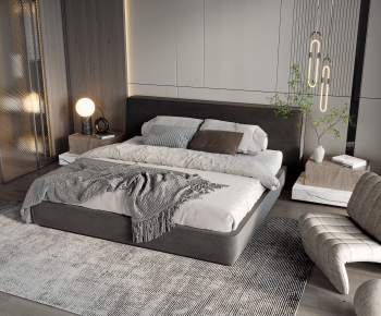 Modern Double Bed-ID:335242996