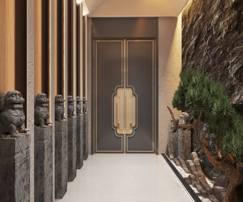 New Chinese Style Corridor Elevator Hall-ID:747311137