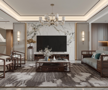 New Chinese Style A Living Room-ID:300101048