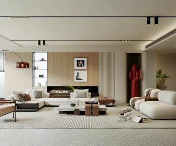 Modern Wabi-sabi Style A Living Room-ID:738400949