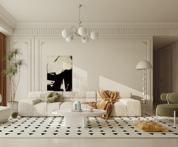 French Style A Living Room-ID:403322941