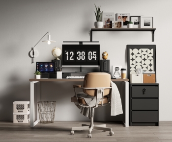 Modern Computer Desk And Chair-ID:781615027