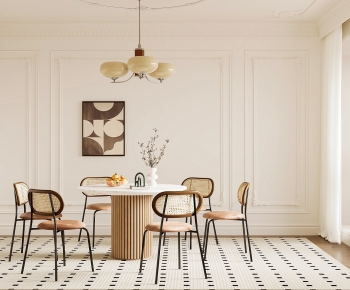 French Style Dining Table And Chairs-ID:323729042