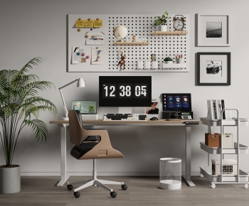 Modern Computer Desk And Chair-ID:750310903