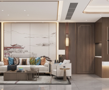 New Chinese Style Office Living Room-ID:489681016