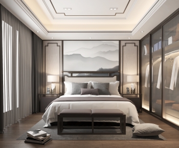 New Chinese Style Bedroom-ID:826904065