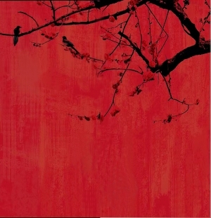 新中式中国红花鸟壁画-ID:5622734