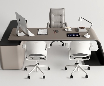 现代经理办公桌椅3D模型