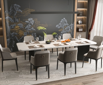 New Chinese Style Dining Table And Chairs-ID:219625951