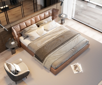 Modern Double Bed-ID:600960341