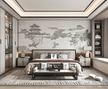 New Chinese Style Bedroom-ID:686099057