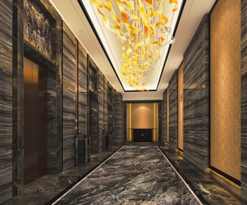 New Chinese Style Corridor Elevator Hall-ID:445955993
