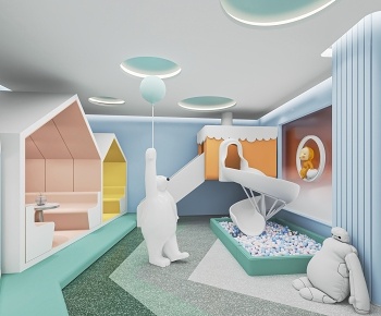 现代儿童游乐活动室3D模型