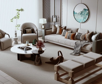 New Chinese Style Sofa Combination-ID:421417005
