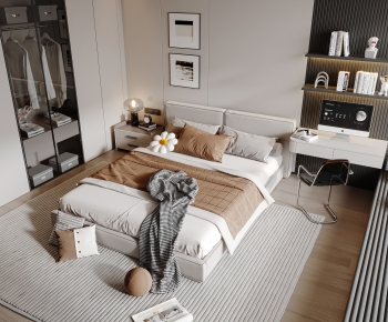 Modern Double Bed-ID:363485109