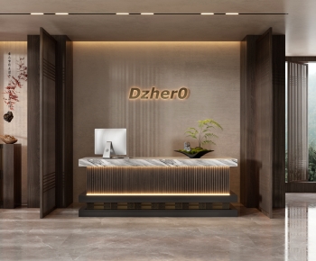 New Chinese Style Office Reception Desk-ID:245180127