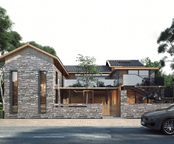 New Chinese Style Building Appearance-ID:369071965