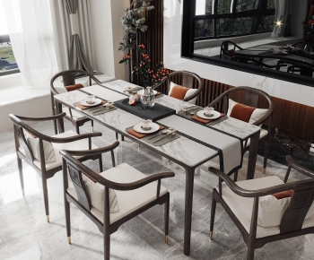 New Chinese Style Dining Table And Chairs-ID:549334053