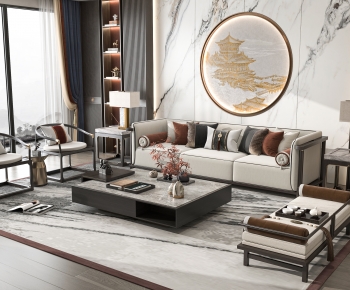 New Chinese Style Sofa Combination-ID:823240335