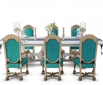 European Style Dining Table And Chairs-ID:166420944