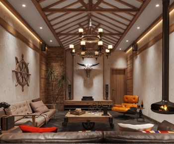 Wabi-sabi Style A Living Room-ID:215272903