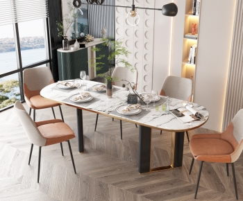 Modern Dining Table And Chairs-ID:414587975
