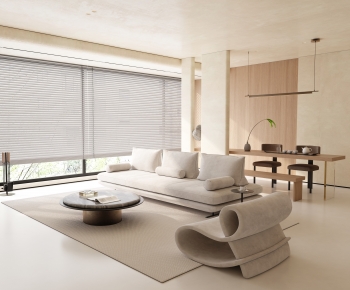 Modern Wabi-sabi Style A Living Room-ID:511944068