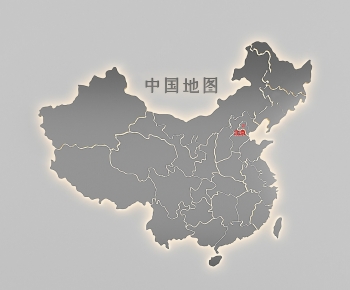 现代中国地图墙饰-ID:525938998