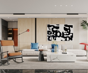Modern Wabi-sabi Style A Living Room-ID:944200048