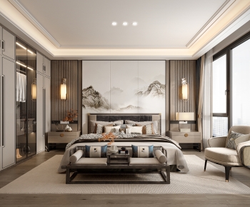New Chinese Style Bedroom-ID:773659947