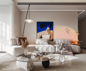 Modern Wabi-sabi Style A Living Room-ID:268095973