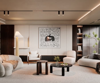 Modern Wabi-sabi Style A Living Room-ID:371177916
