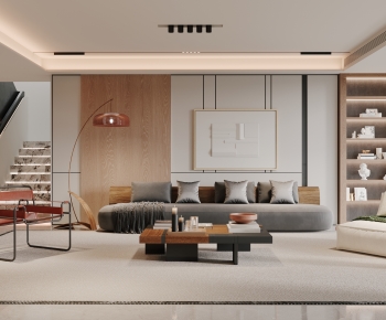 Modern Wabi-sabi Style A Living Room-ID:625154022