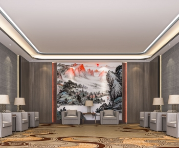 New Chinese Style Office Living Room-ID:555737023