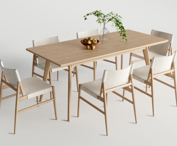北欧原木餐桌椅组合-ID:223048936