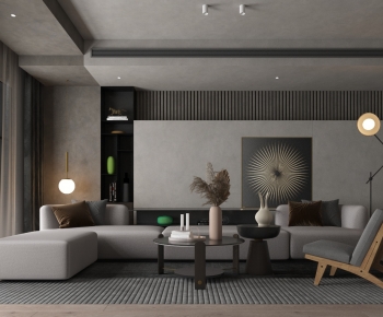 Modern Wabi-sabi Style A Living Room-ID:879968884